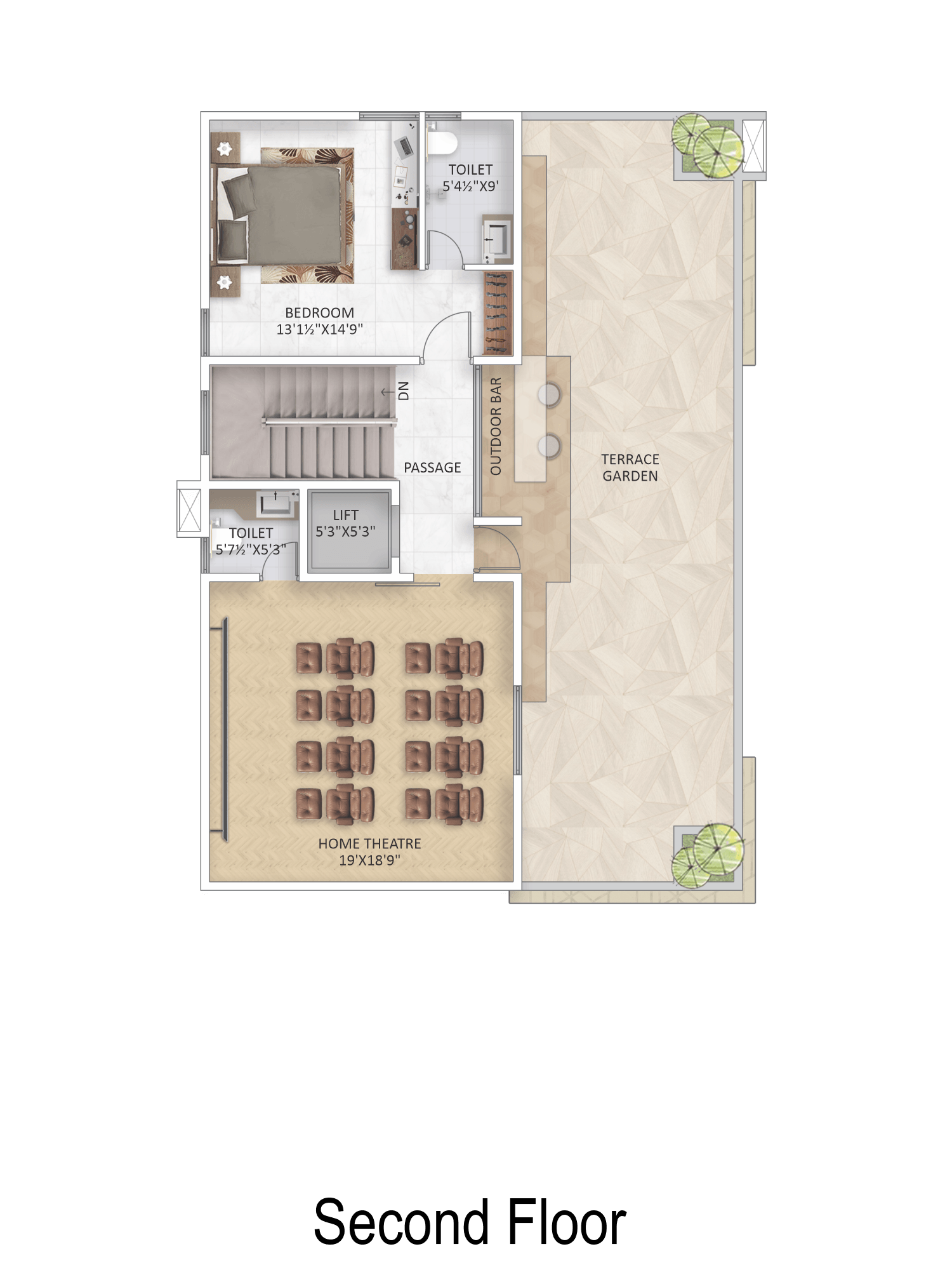 Second Floor — East Facing Type-1